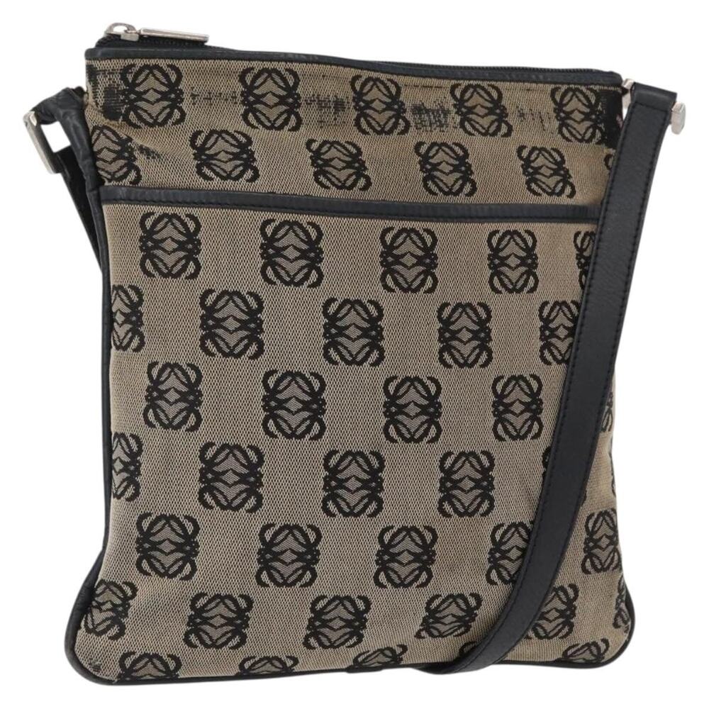 Loewe Anagram Canvas Shoulder Bag Beige